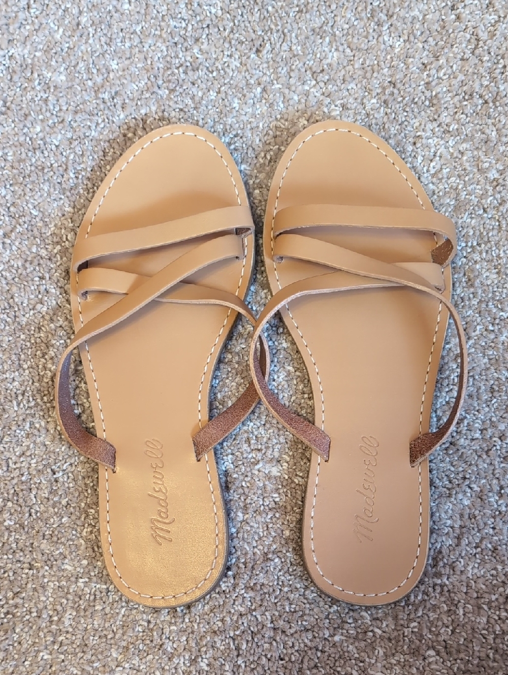 Madewell Tan Leather Strappy Sandals